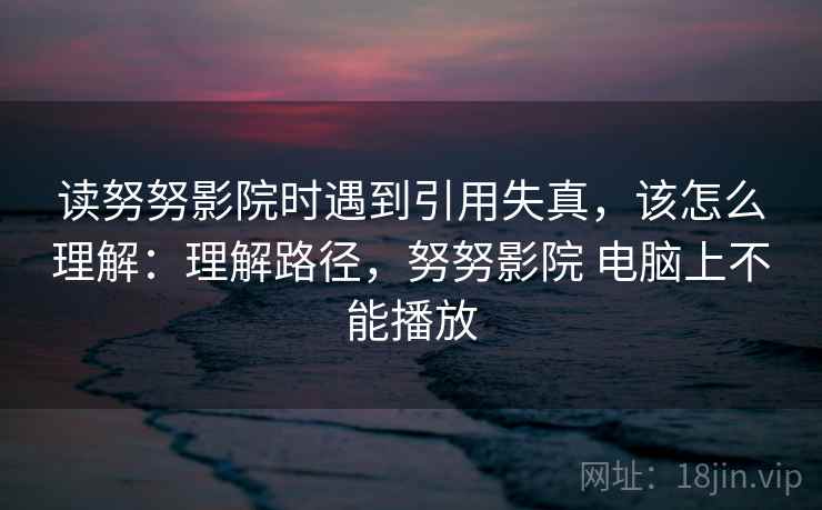 读努努影院时遇到引用失真，该怎么理解：理解路径，努努影院 电脑上不能播放