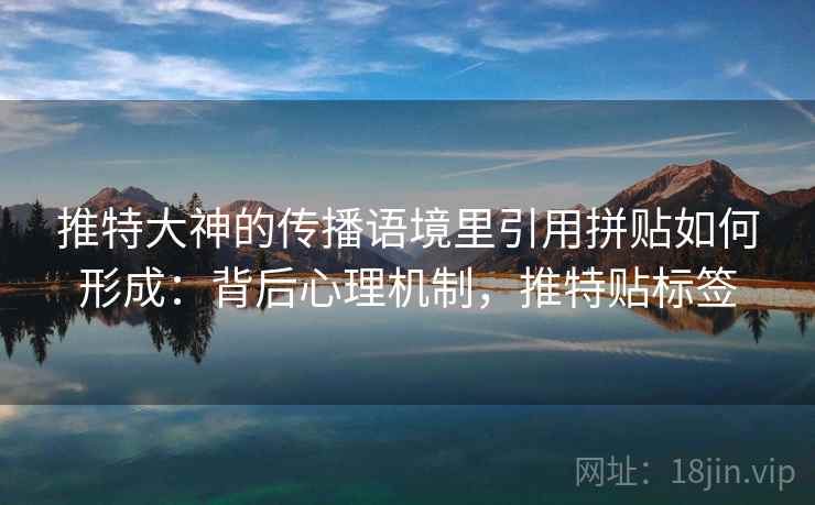 推特大神的传播语境里引用拼贴如何形成：背后心理机制，推特贴标签