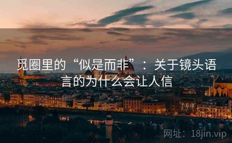觅圈里的“似是而非”:关于镜头语言的为什么会让人信 觅圈里的“似是而非”:关于镜头语言的为什么会让人信